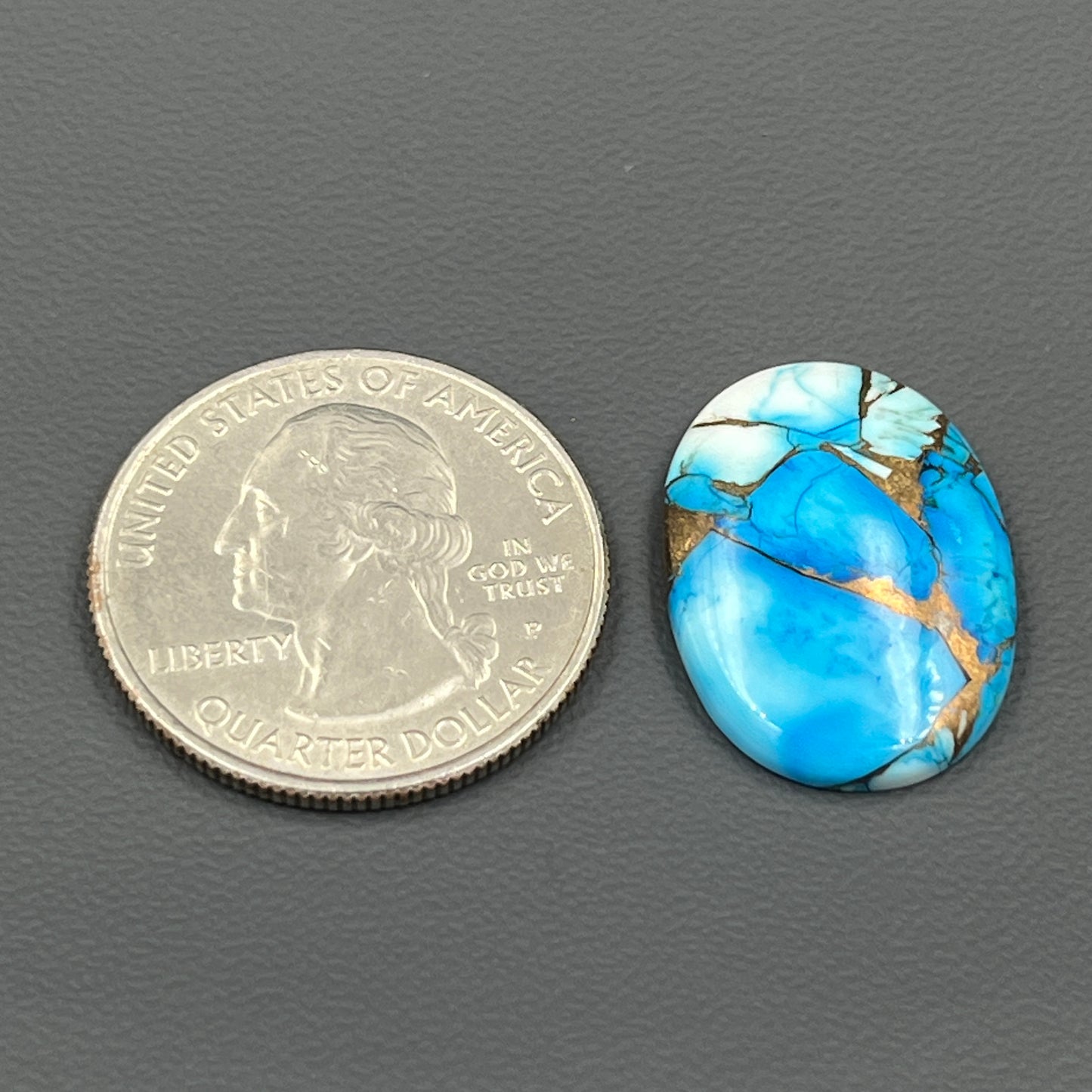 Kingman Ice Blue Dahlia - Loose Cabs - Oval
