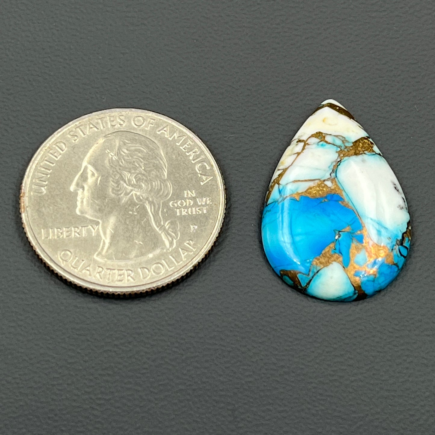 Kingman Ice Blue Dahlia - Loose Cabs - Teardrop