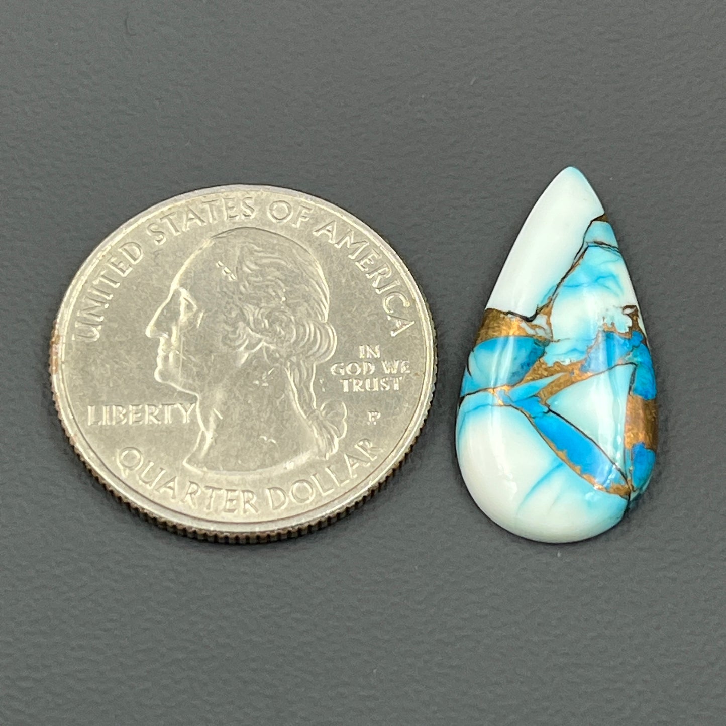 Kingman Ice Blue Dahlia - Loose Cabs - Teardrop