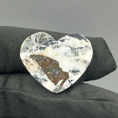 White Buffalo Turquoise Cabochon - Heart