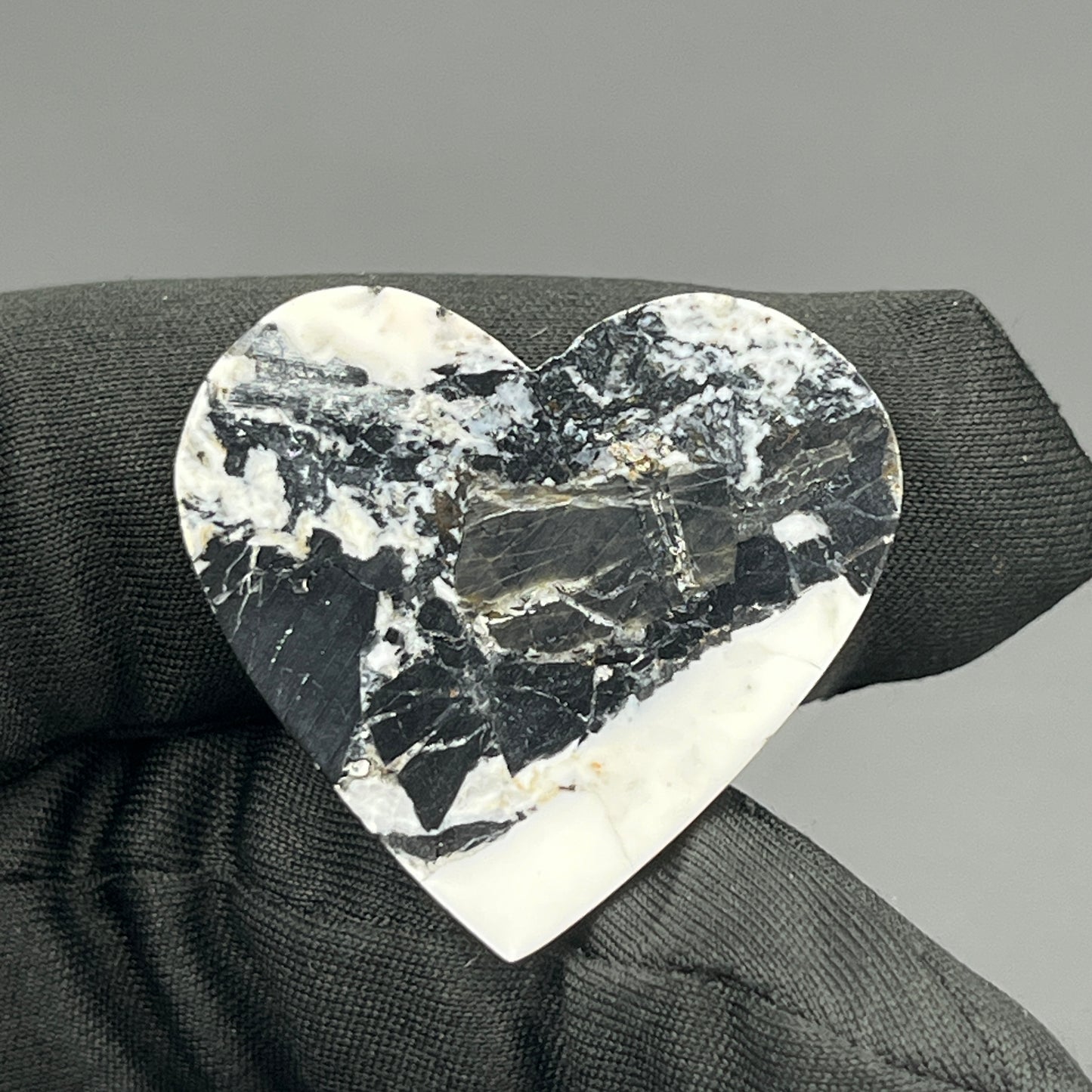 White Buffalo Turquoise Cabochon - Heart