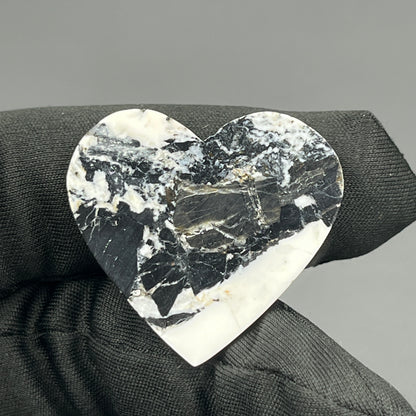 White Buffalo Turquoise Cabochon - Heart