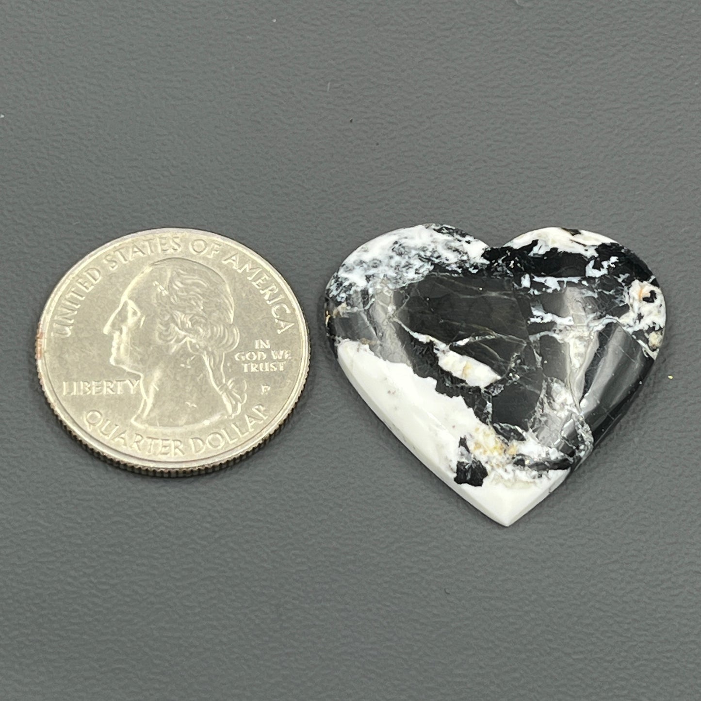 White Buffalo Turquoise Cabochon - Heart