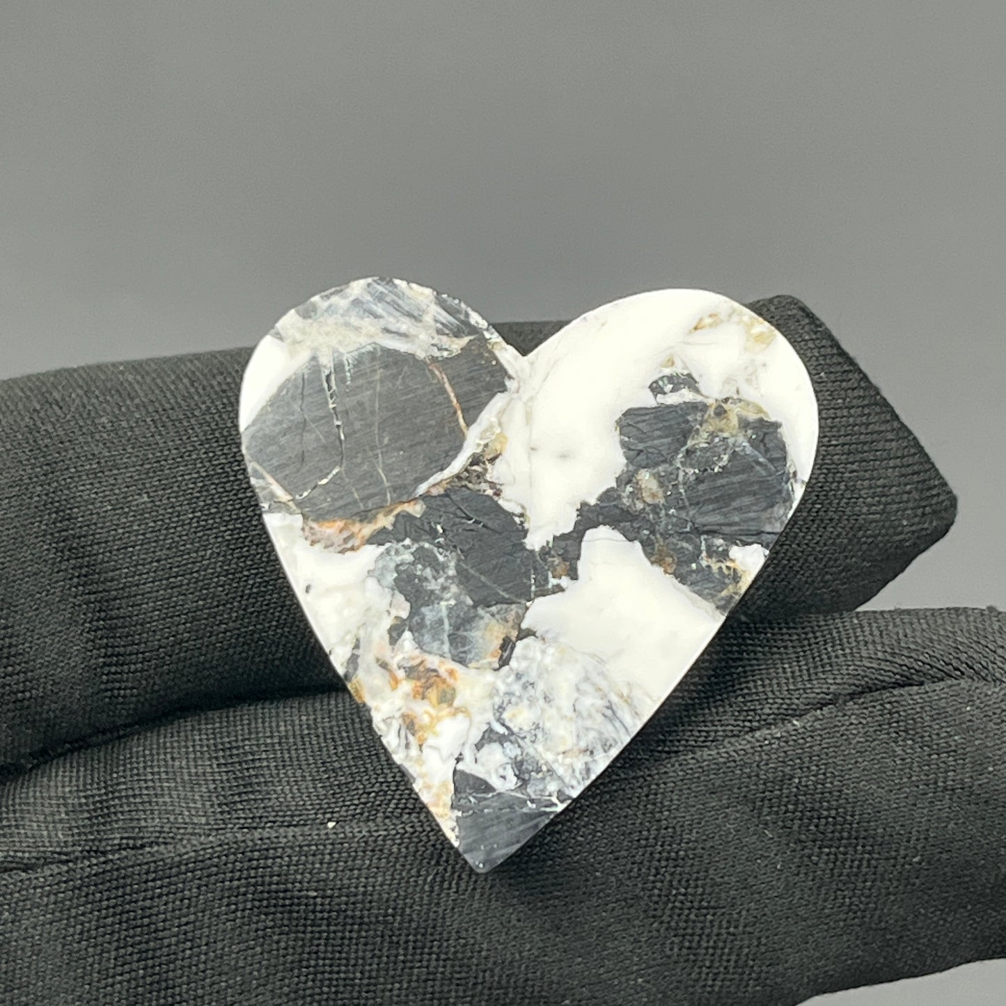 White Buffalo Turquoise Cabochon - Heart