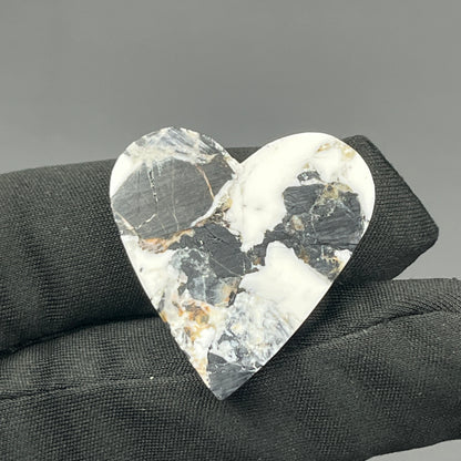 White Buffalo Turquoise Cabochon - Heart