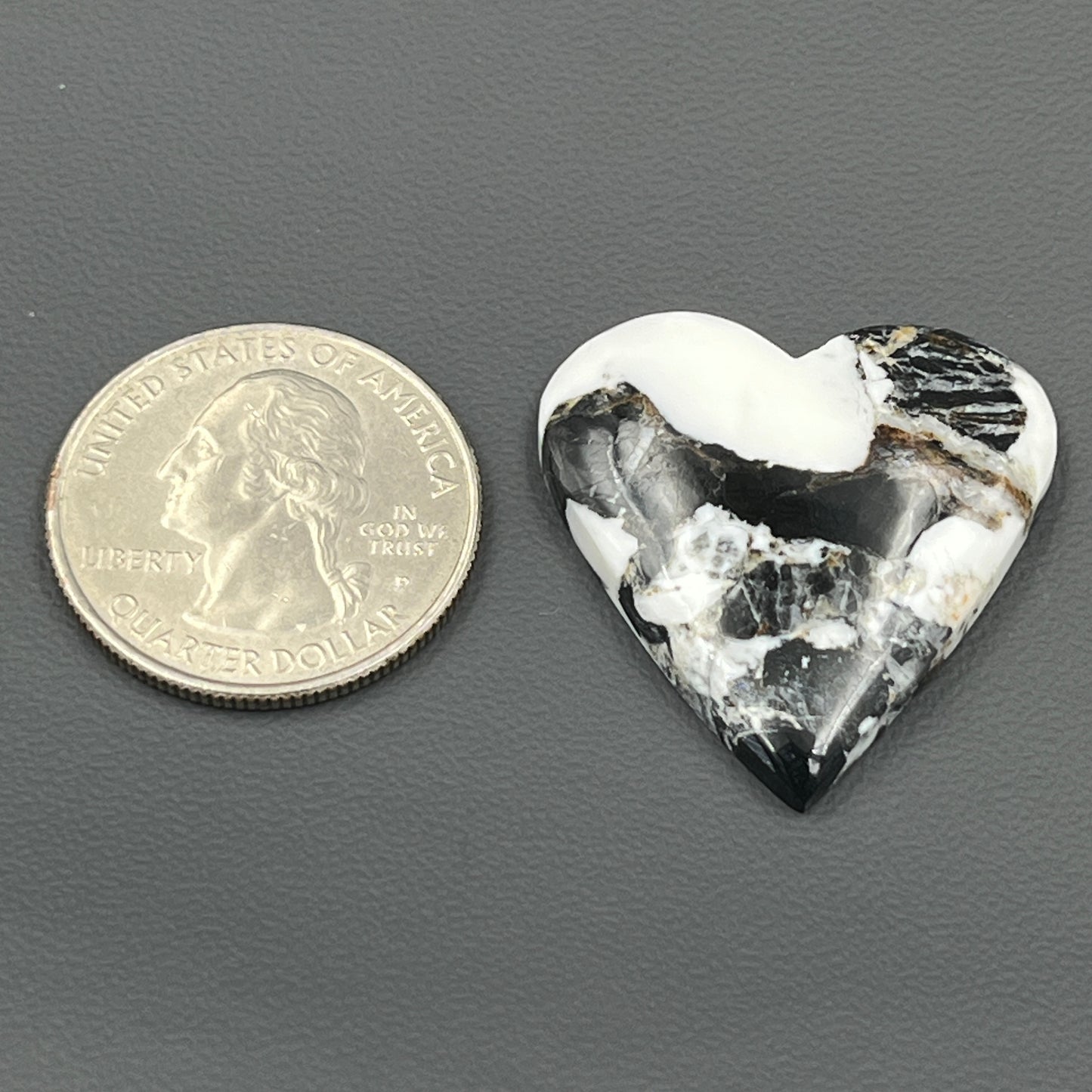 White Buffalo Turquoise Cabochon - Heart