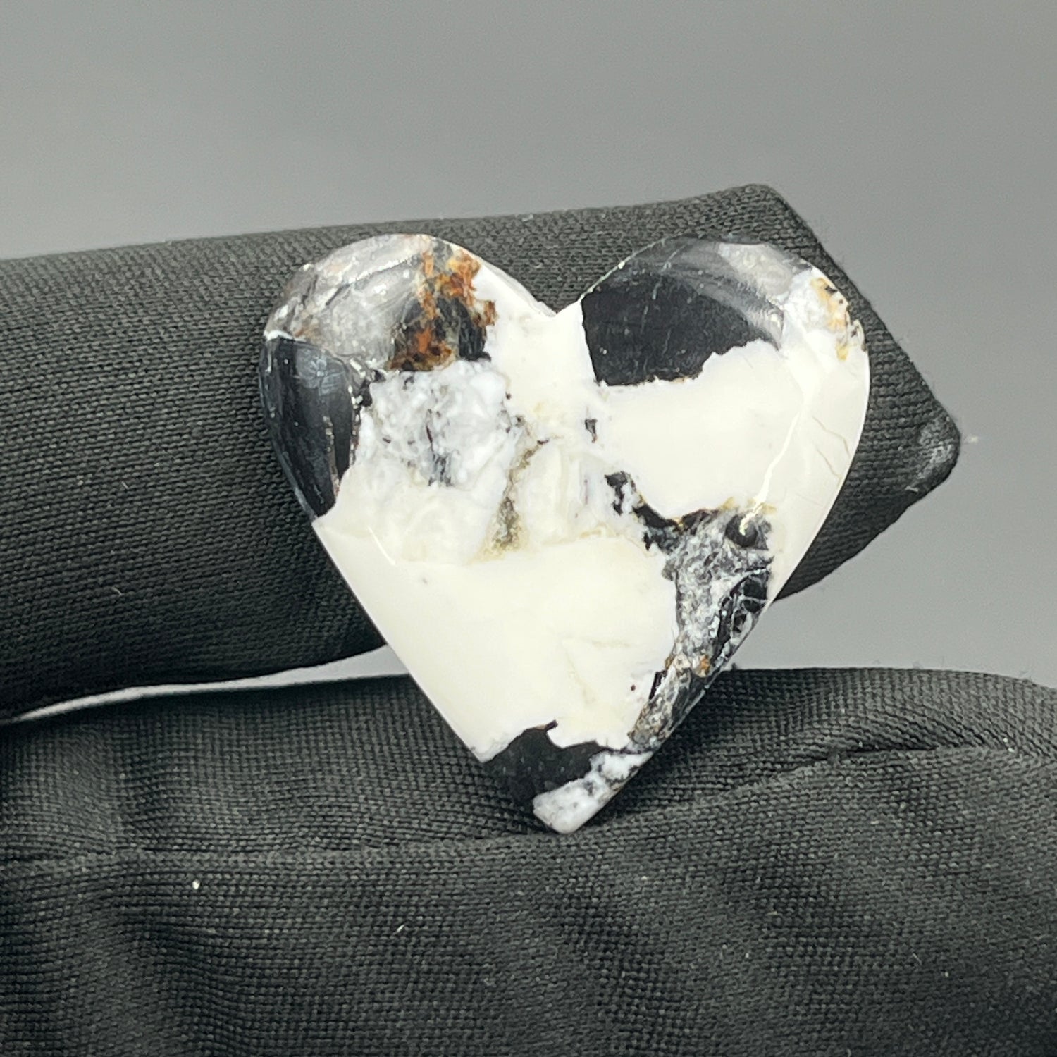 White Buffalo Turquoise Cabochon - Heart