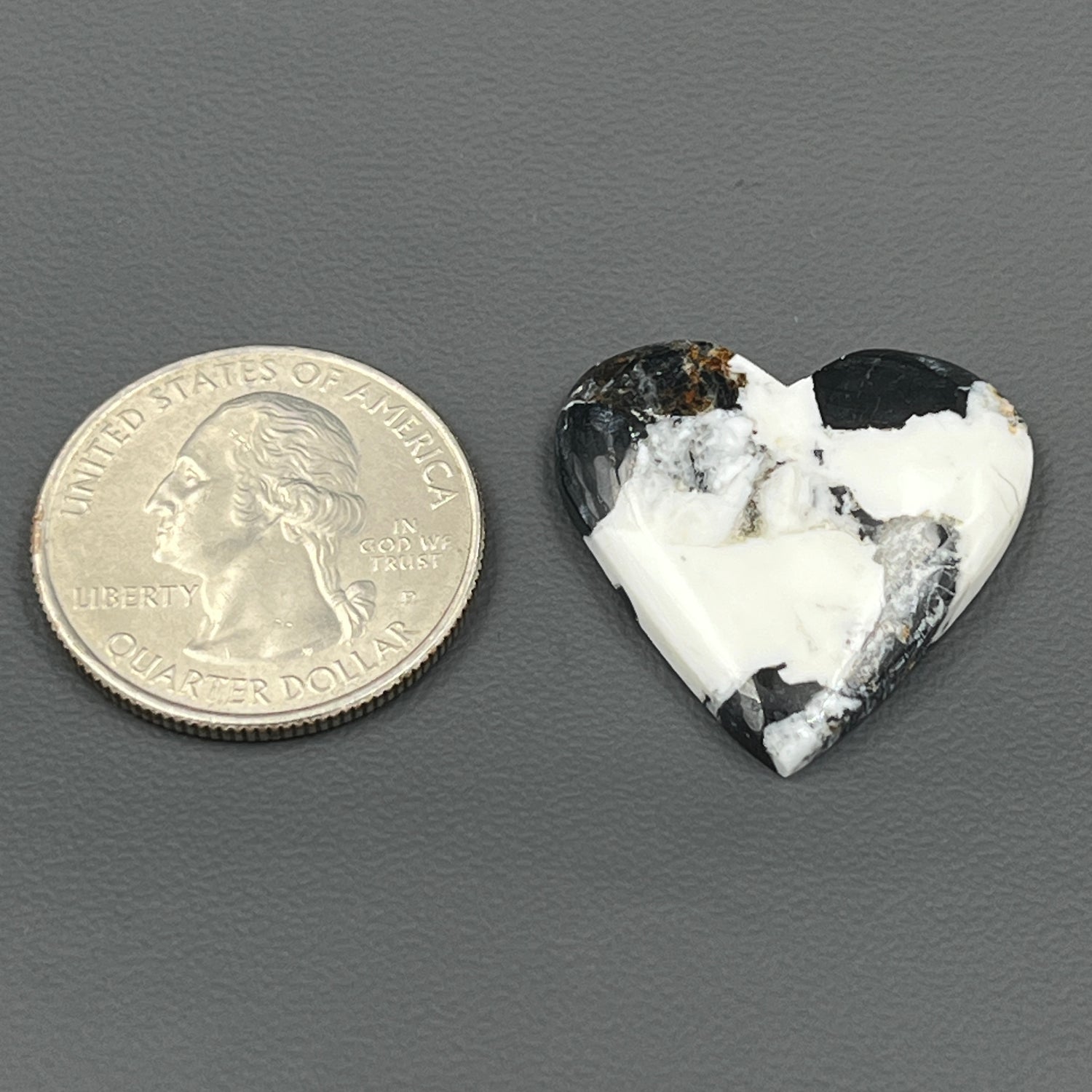 White Buffalo Turquoise Cabochon - Heart