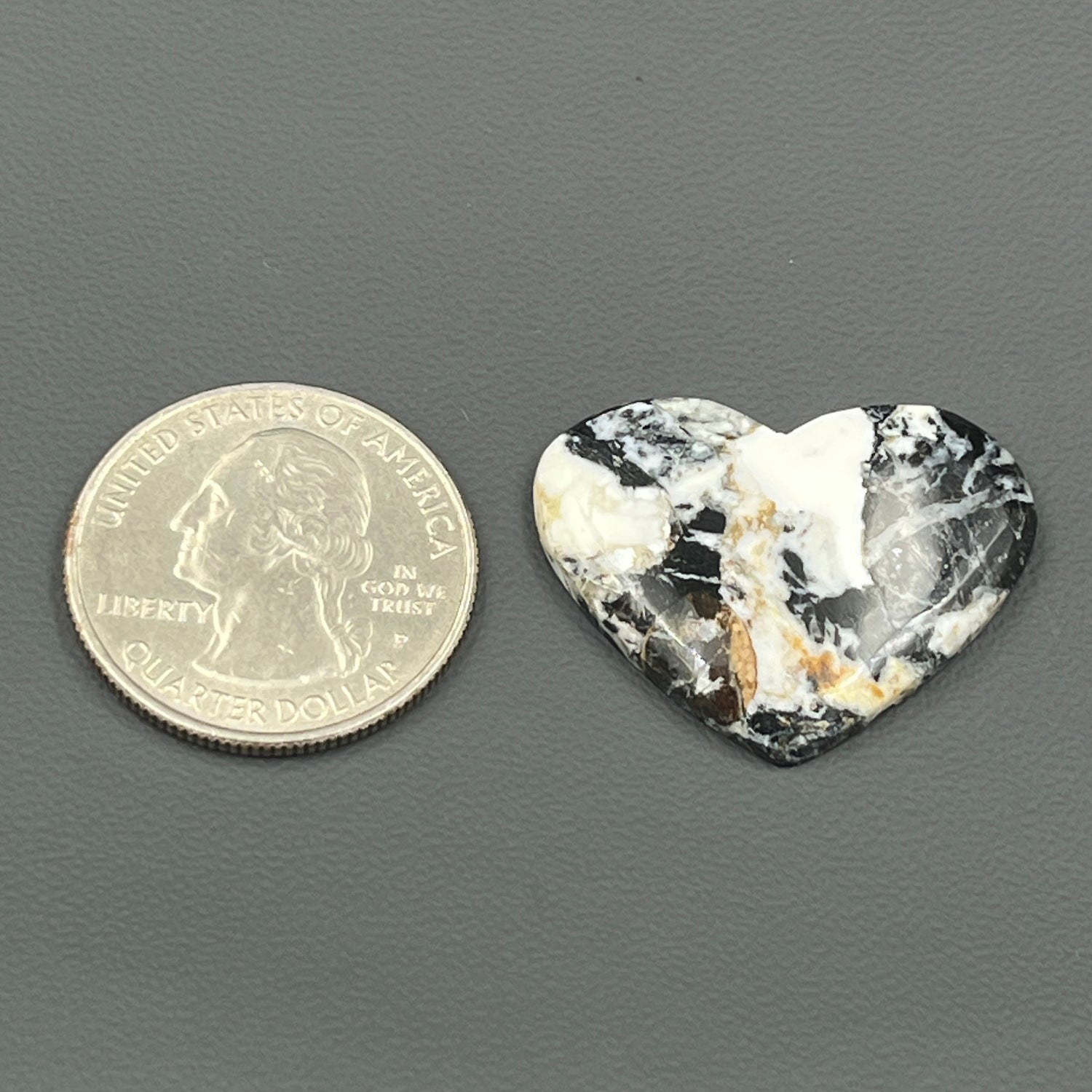 White Buffalo Turquoise Cabochon - Heart