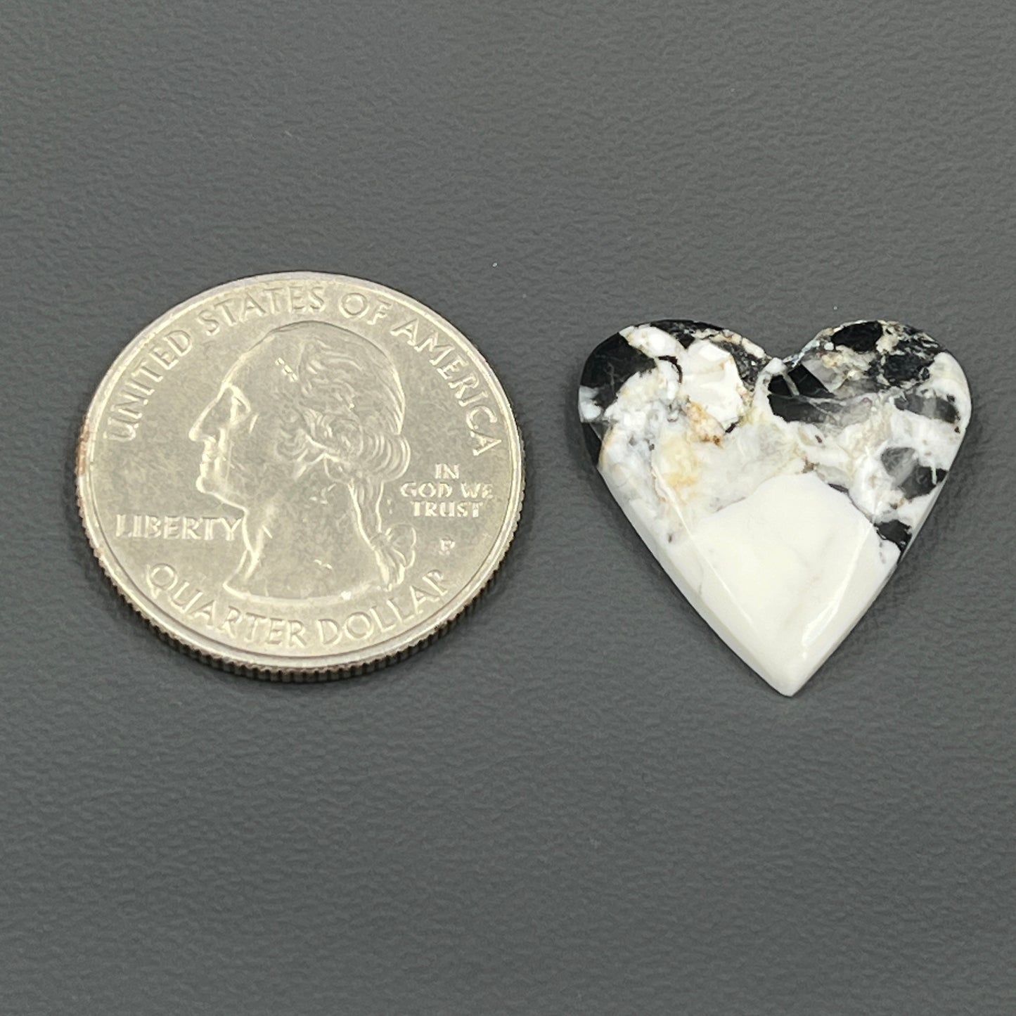 White Buffalo Turquoise Cabochon - Heart