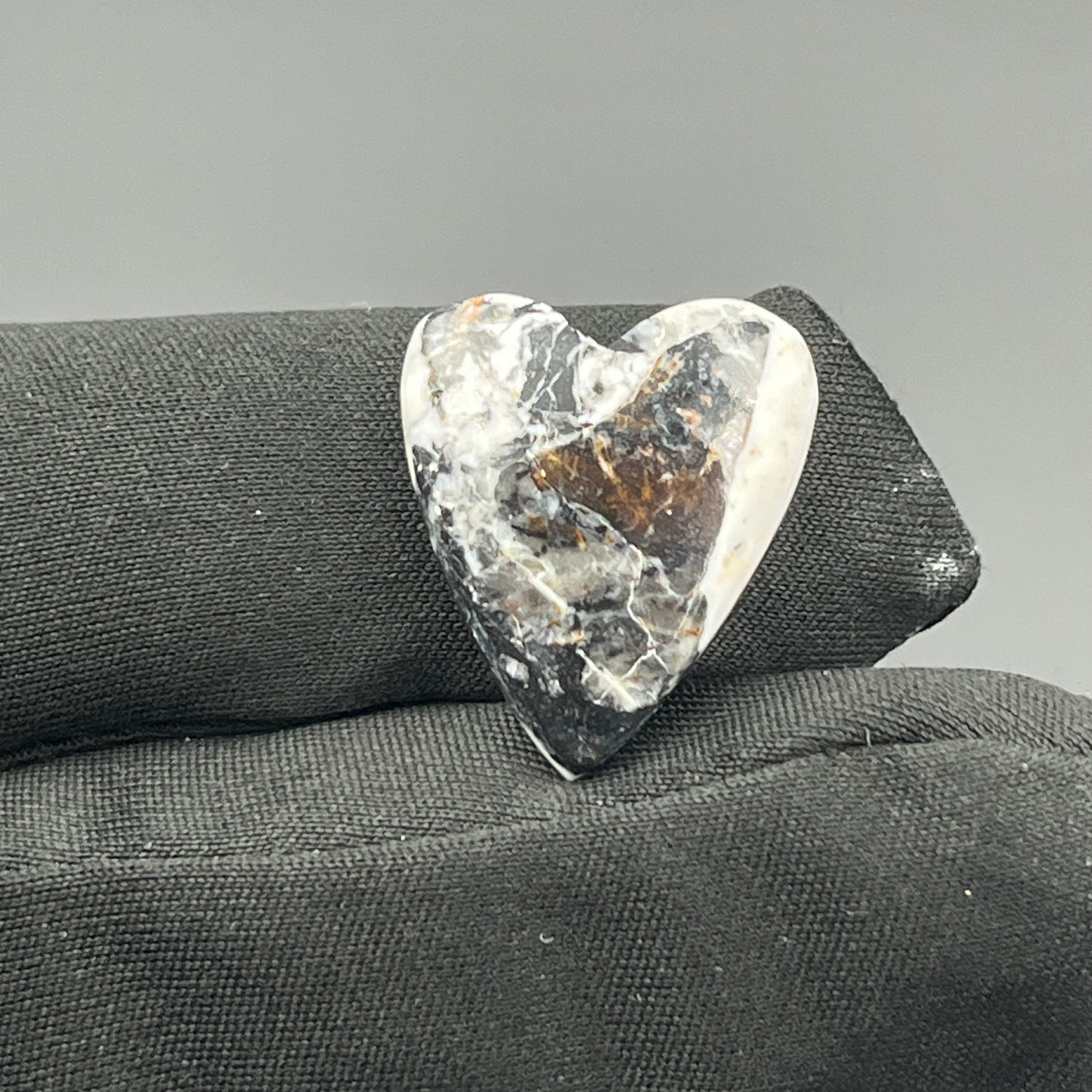 White Buffalo Turquoise Cabochon - Heart