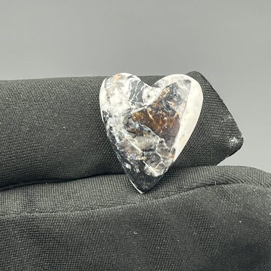 White Buffalo Turquoise Cabochon - Heart
