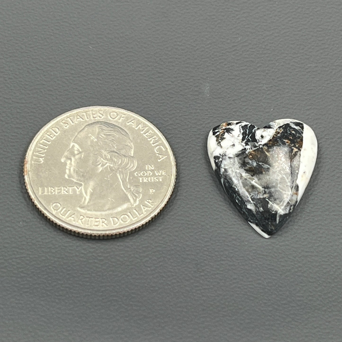 White Buffalo Turquoise Cabochon - Heart