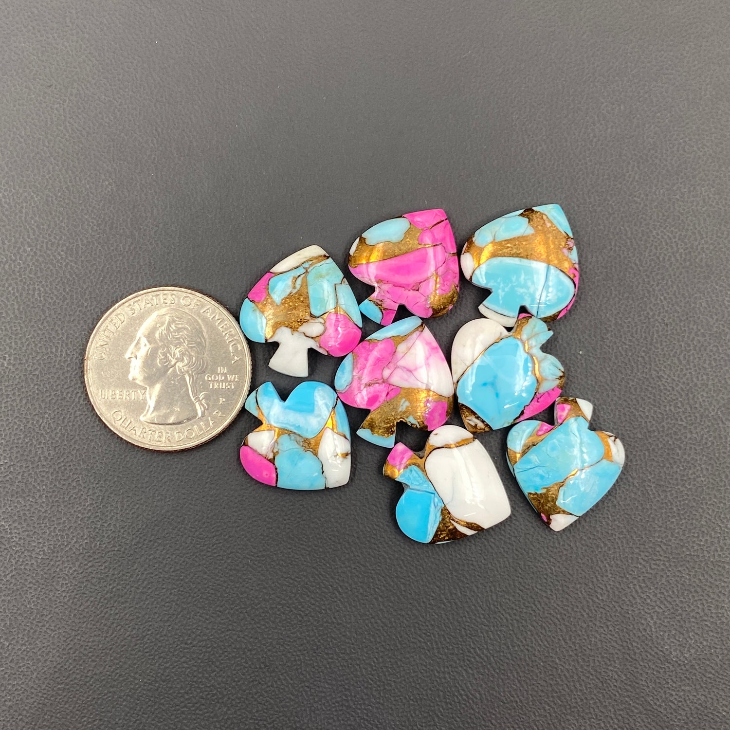 Cotton Candy Kingman Turquoise -Spades - Wholesale Lot - 8 Pcs