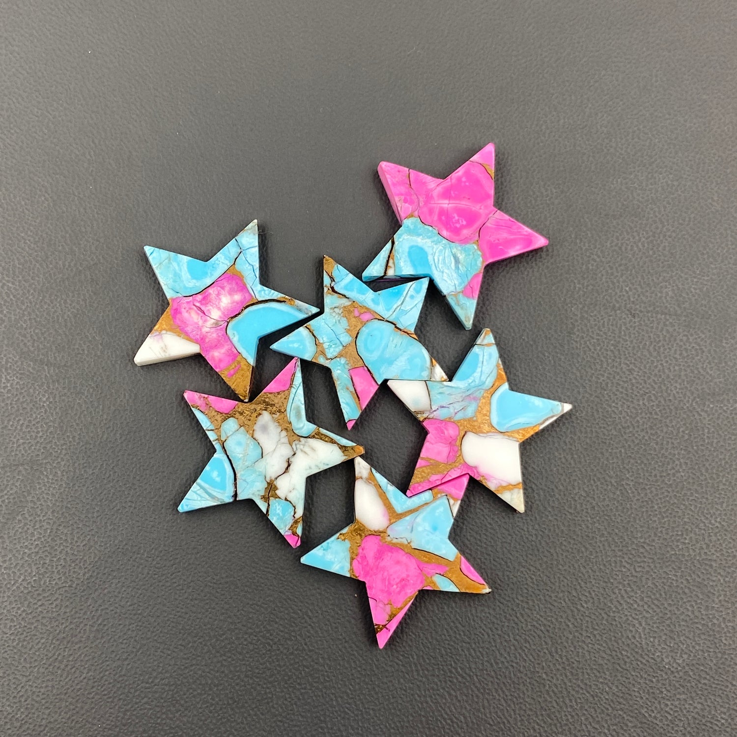 Cotton Candy Kingman Turquoise - Star - Wholesale Lot - 6 Pcs