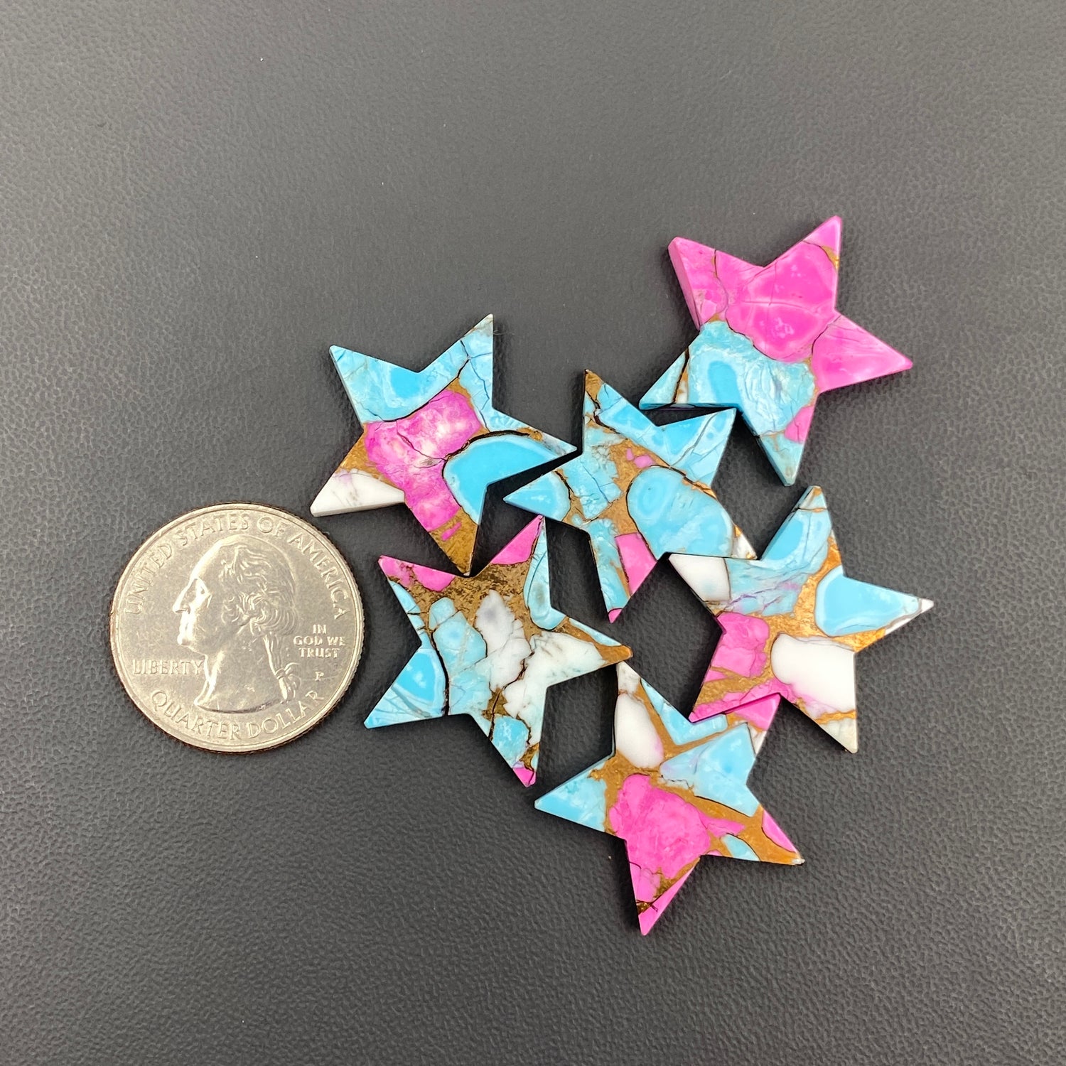Cotton Candy Kingman Turquoise - Star - Wholesale Lot - 6 Pcs