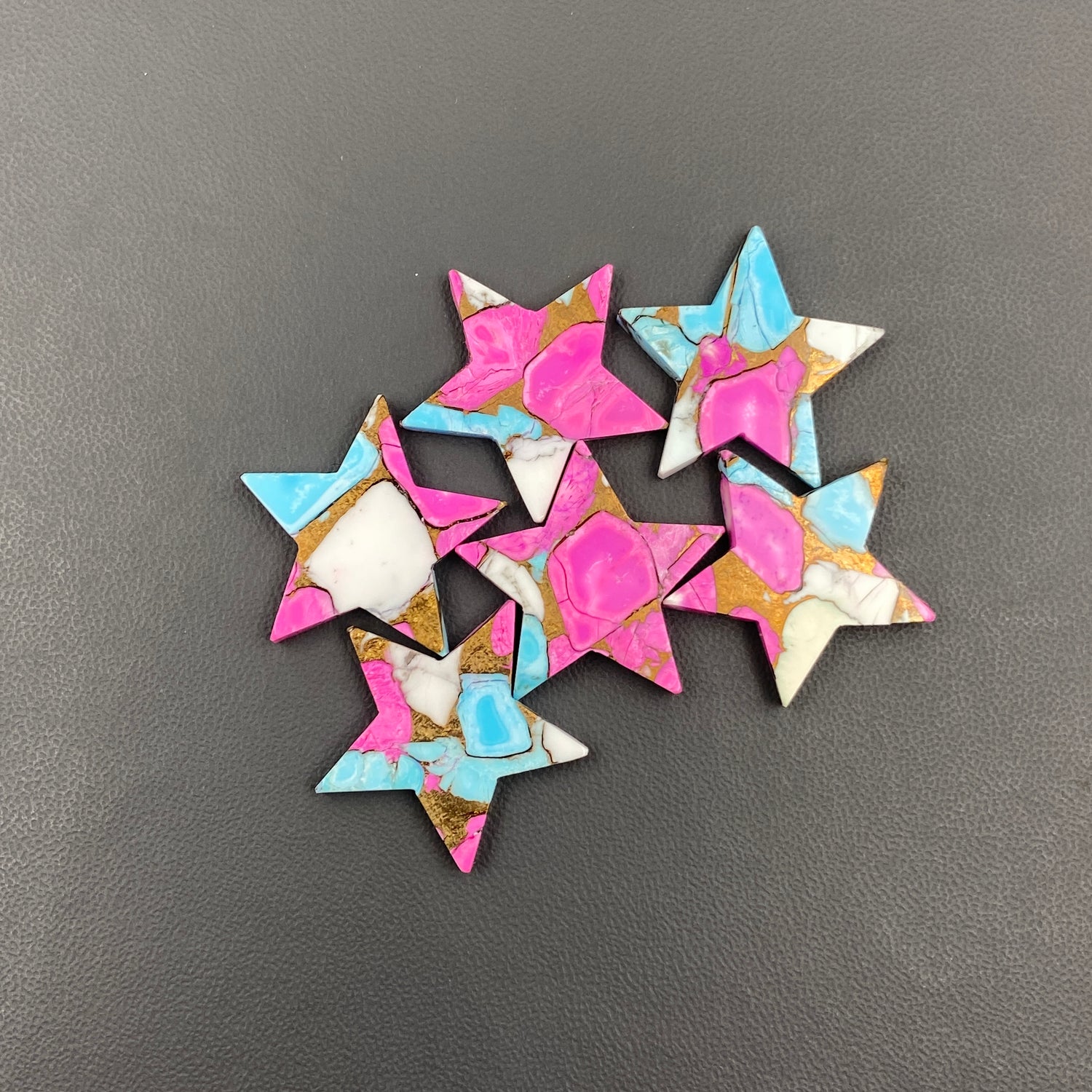 Cotton Candy Kingman Turquoise - Star - Wholesale Lot - 6 Pcs