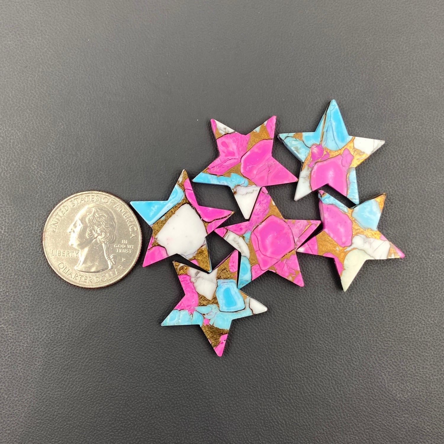 Cotton Candy Kingman Turquoise - Star - Wholesale Lot - 6 Pcs