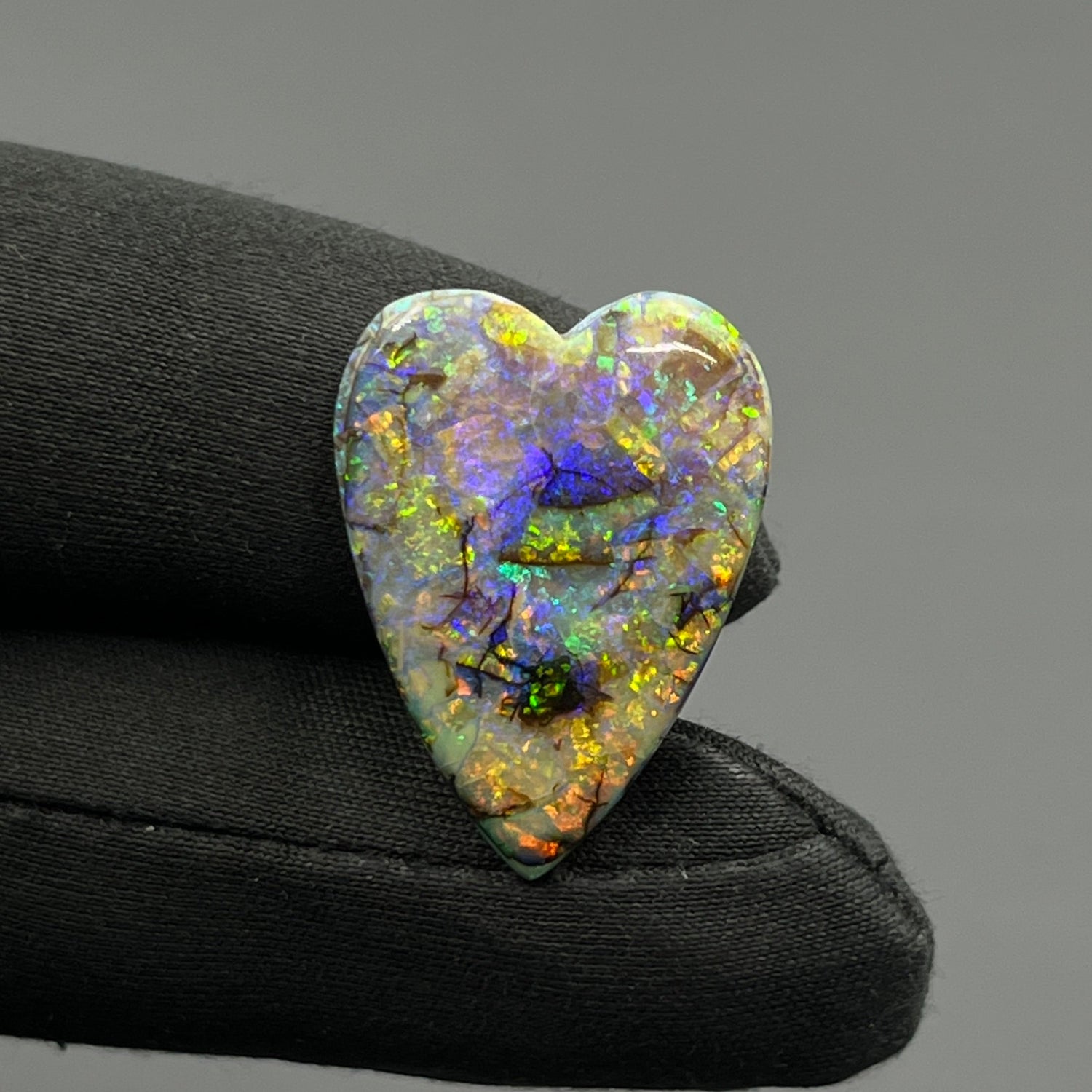 Monarch Opal - Sterling Opal Cabochon - Heart
