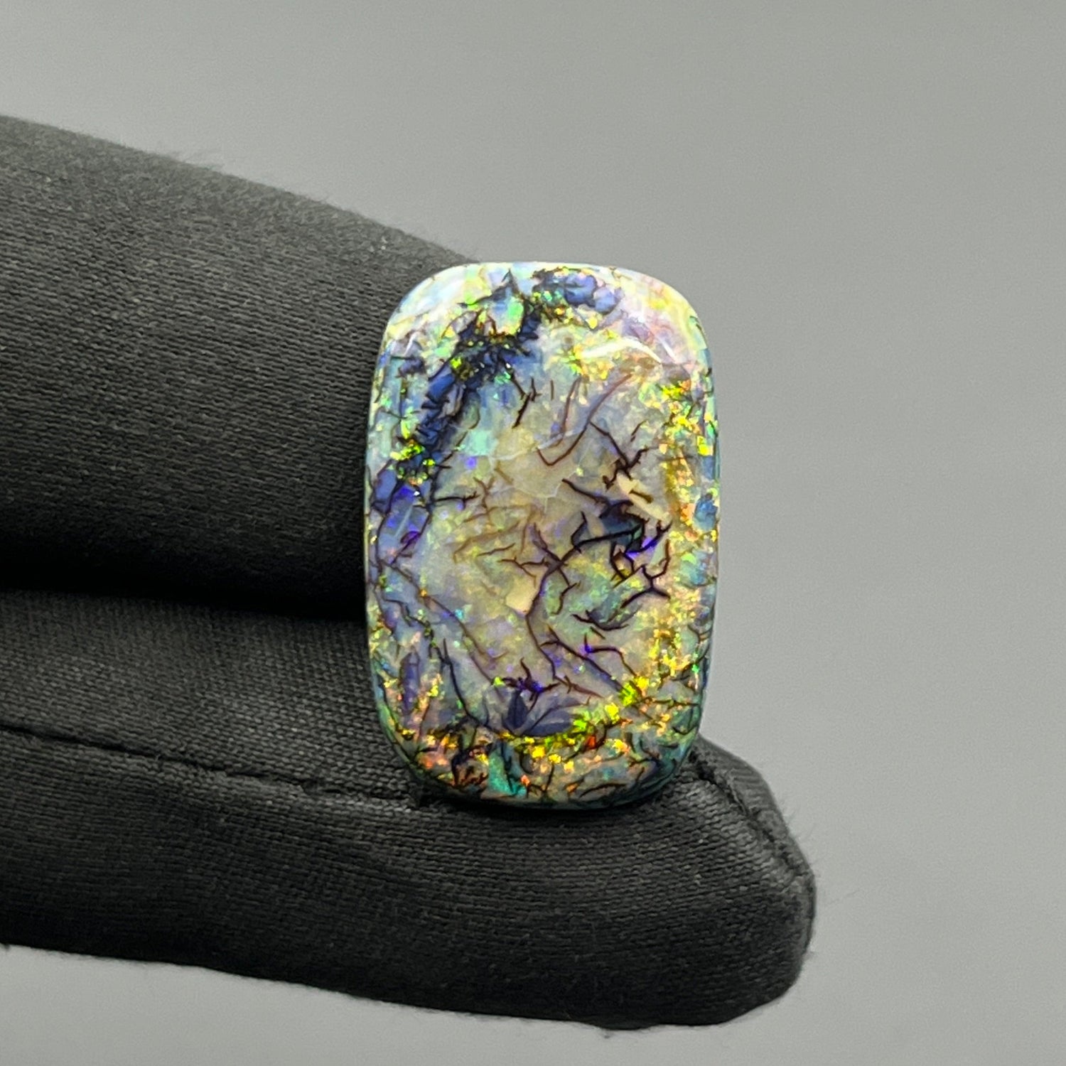 Monarch Opal - Sterling Opal Cabochon - Baguette