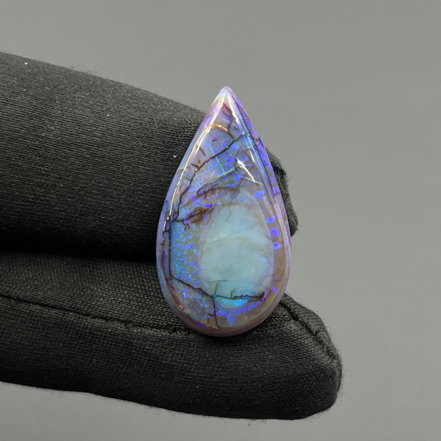 Monarch Opal - Sterling Opal Cabochon - Teardrop