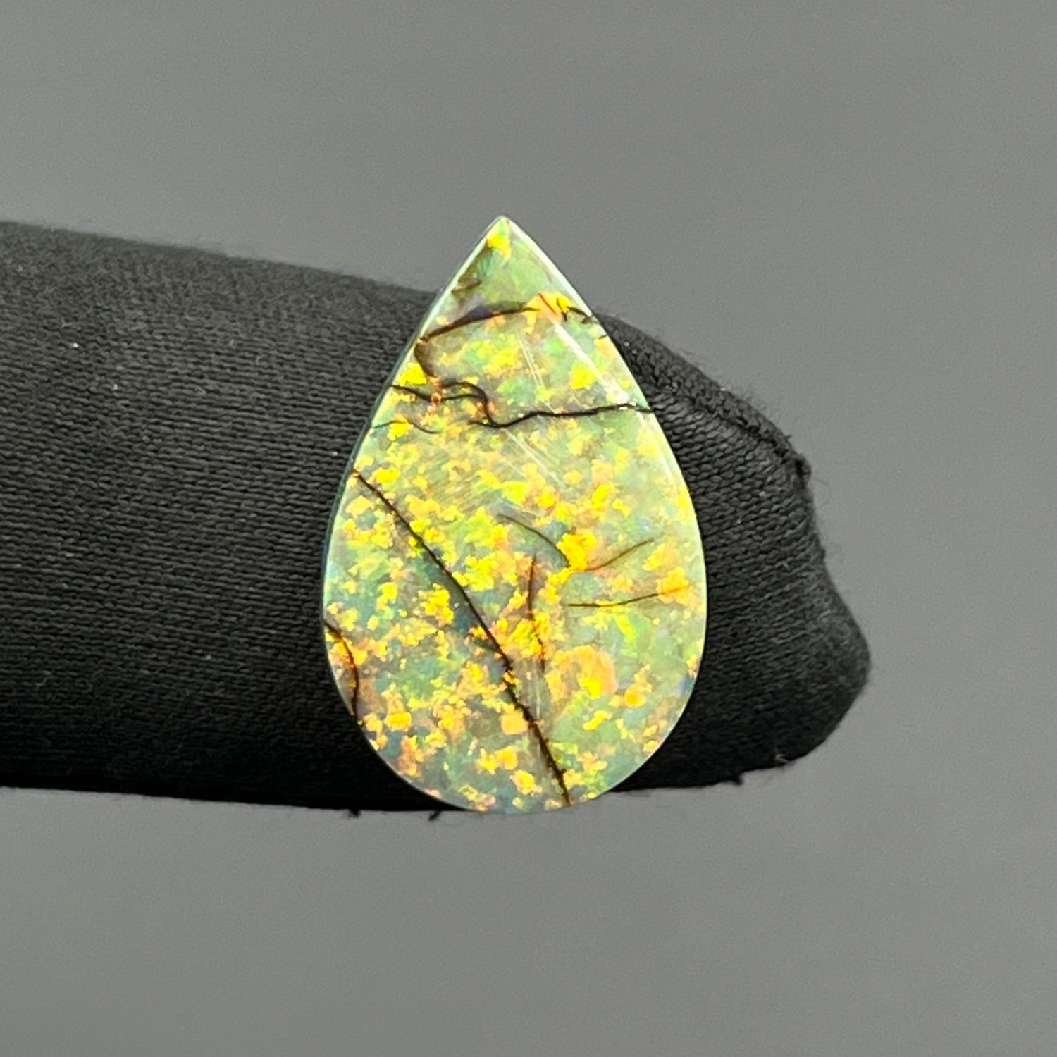 Monarch Opal - Sterling Opal Cabochon - Teardrop
