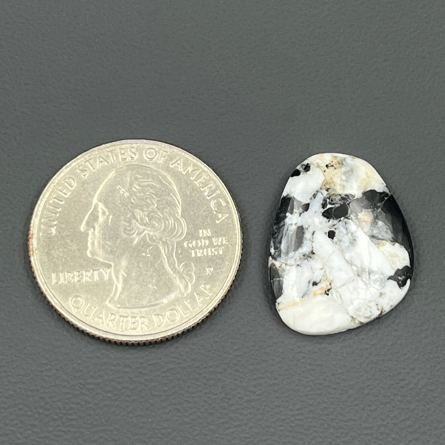 White Buffalo Turquoise Cabochon - Tumble