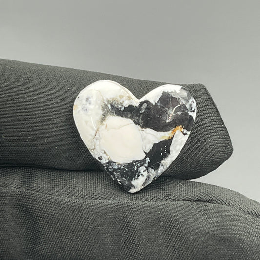 White Buffalo Turquoise Cabochon - Heart