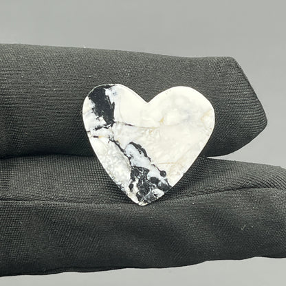 White Buffalo Turquoise Cabochon - Heart