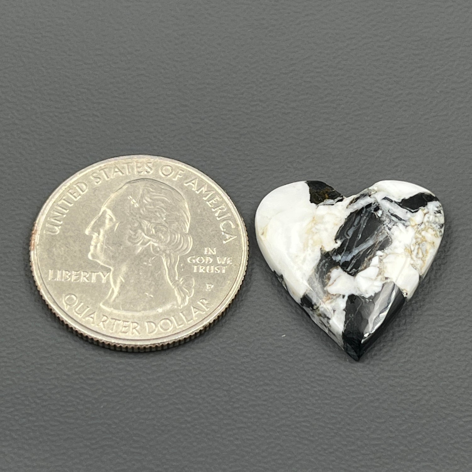 White Buffalo Turquoise Cabochon - Heart