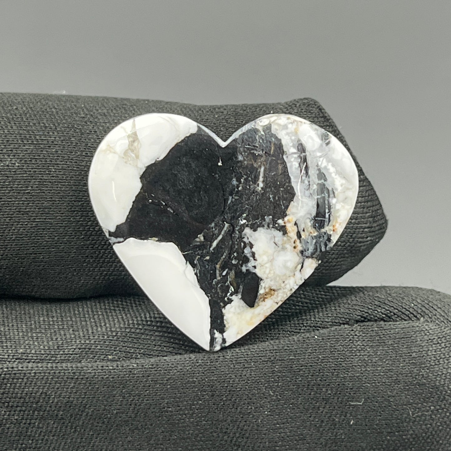 White Buffalo Turquoise Cabochon - Heart