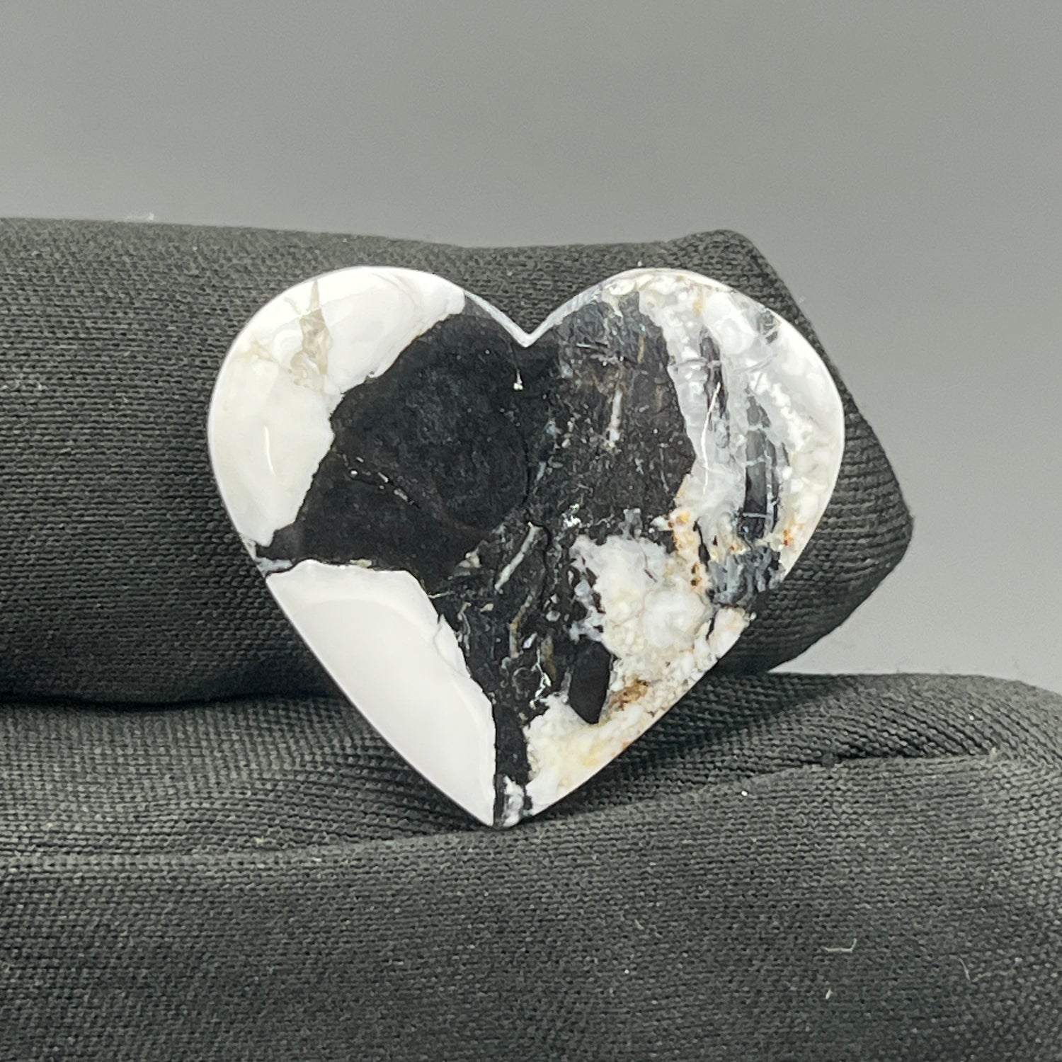 White Buffalo Turquoise Cabochon - Heart