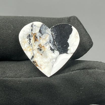 White Buffalo Turquoise Cabochon - Heart
