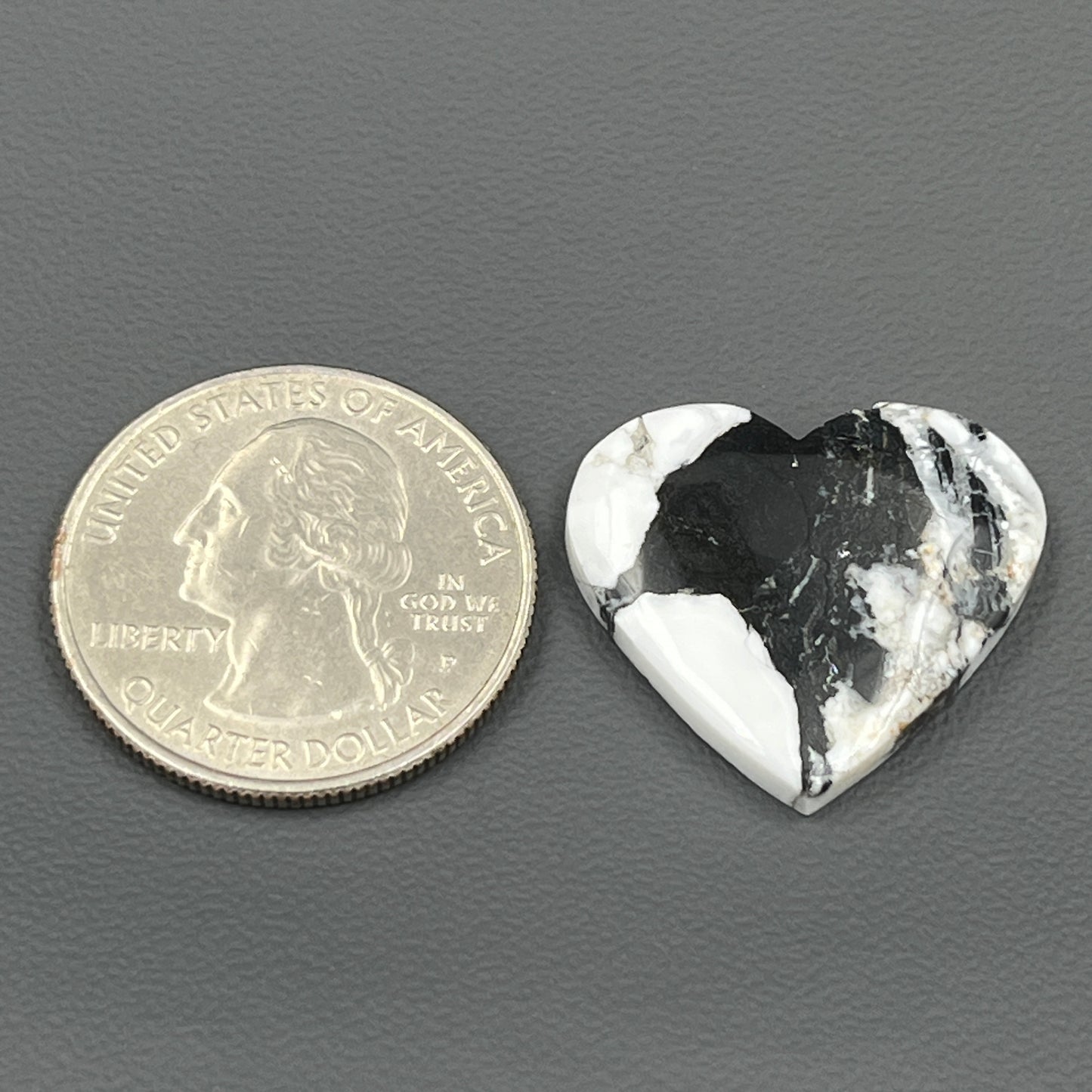 White Buffalo Turquoise Cabochon - Heart