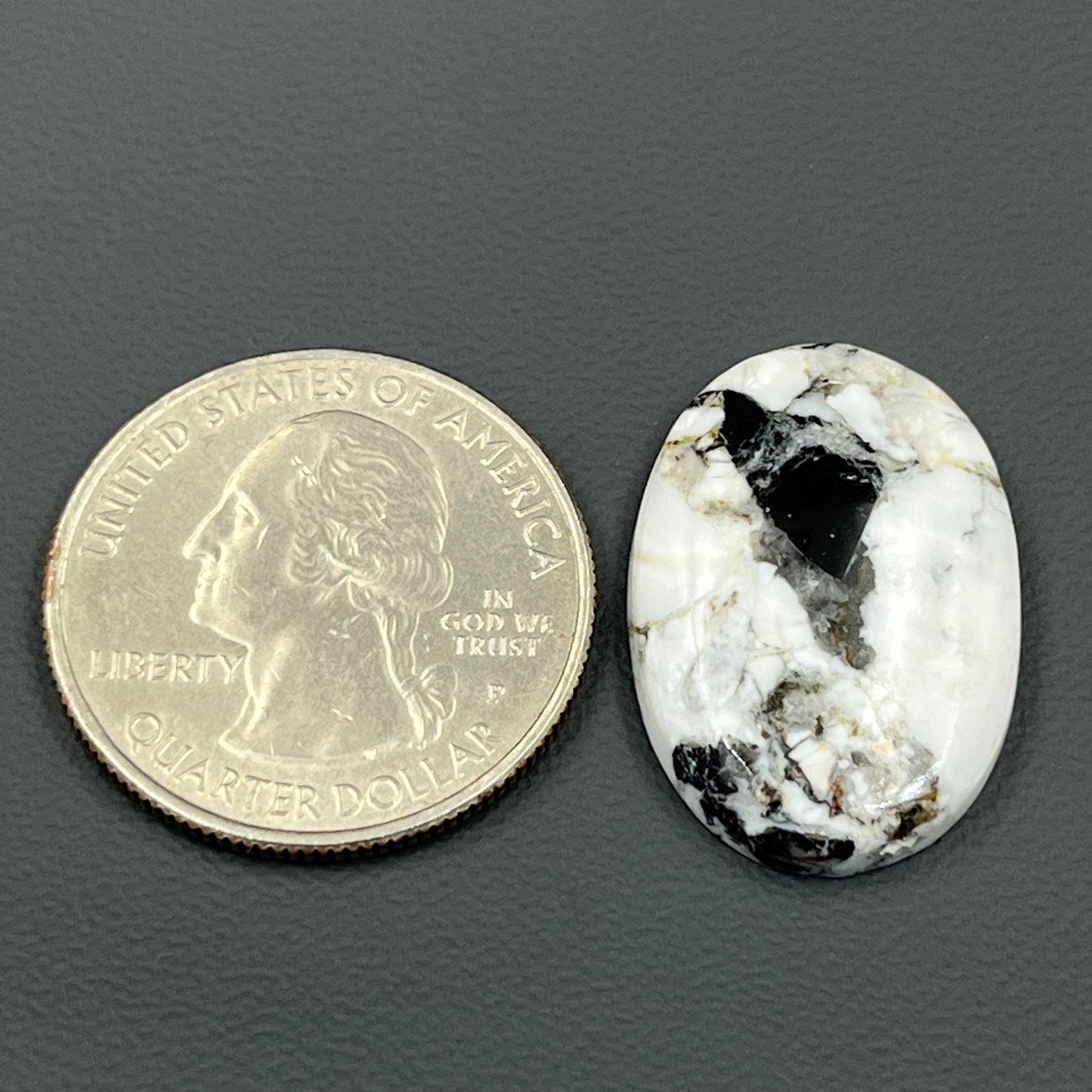 White Buffalo Turquoise Cabochon - Ovel