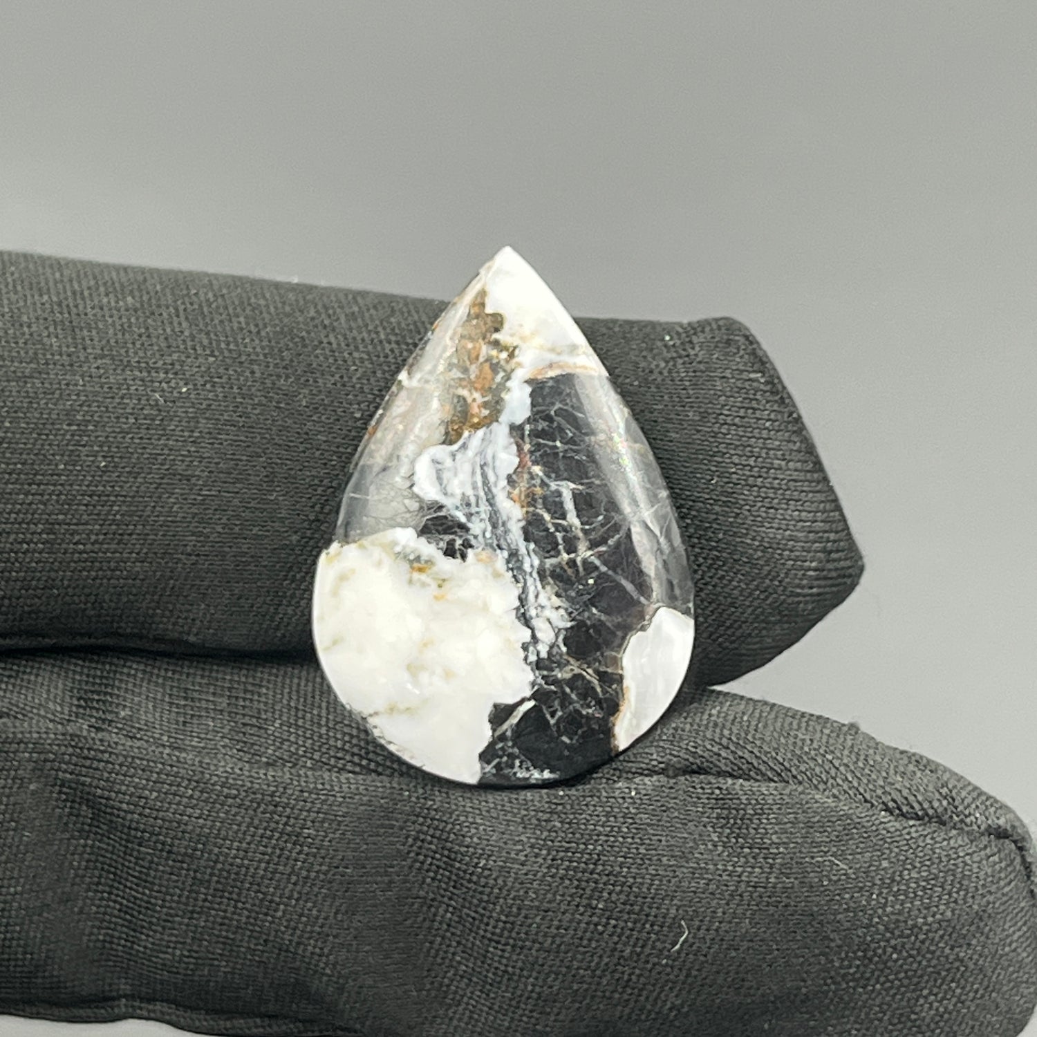 White Buffalo Turquoise Cabochon - Teardrop