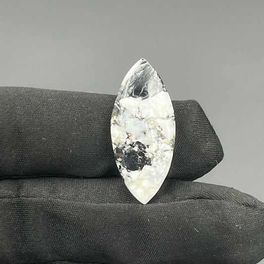 White Buffalo Turquoise Cabochon - Marquise