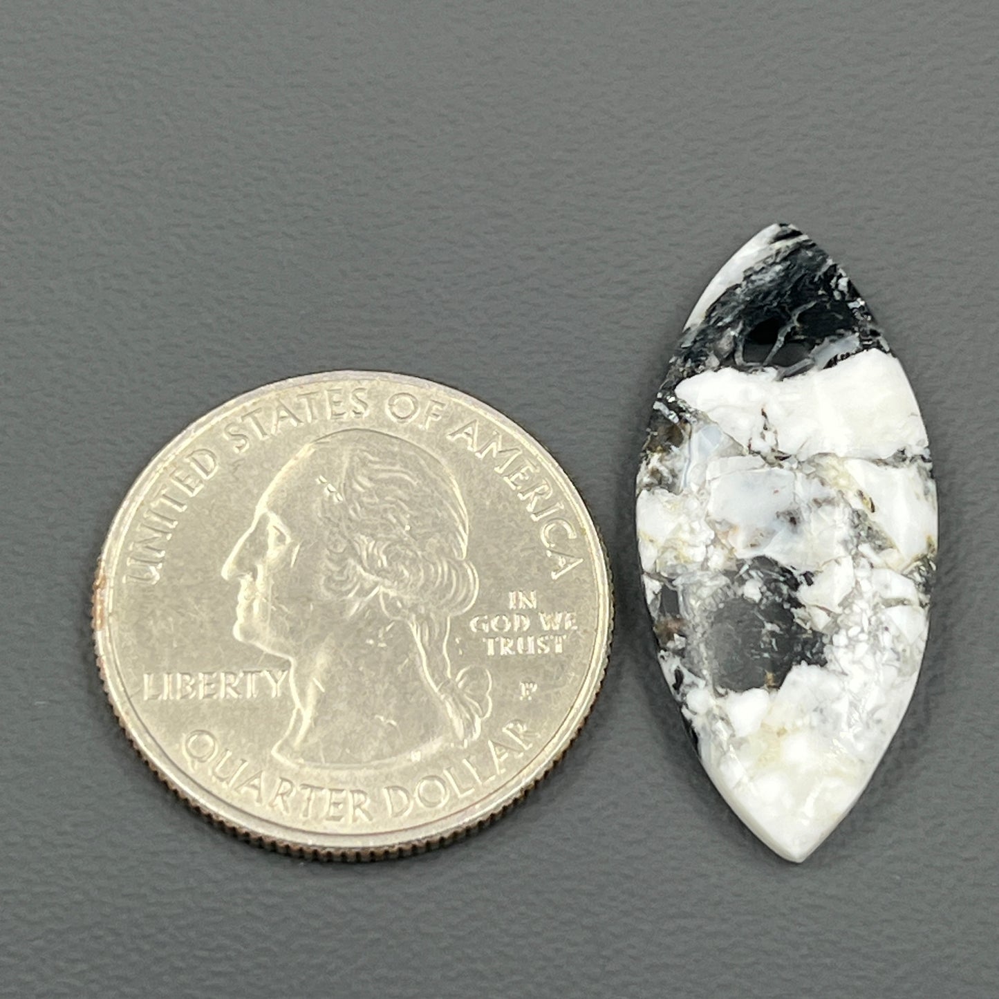 White Buffalo Turquoise Cabochon - Marquise