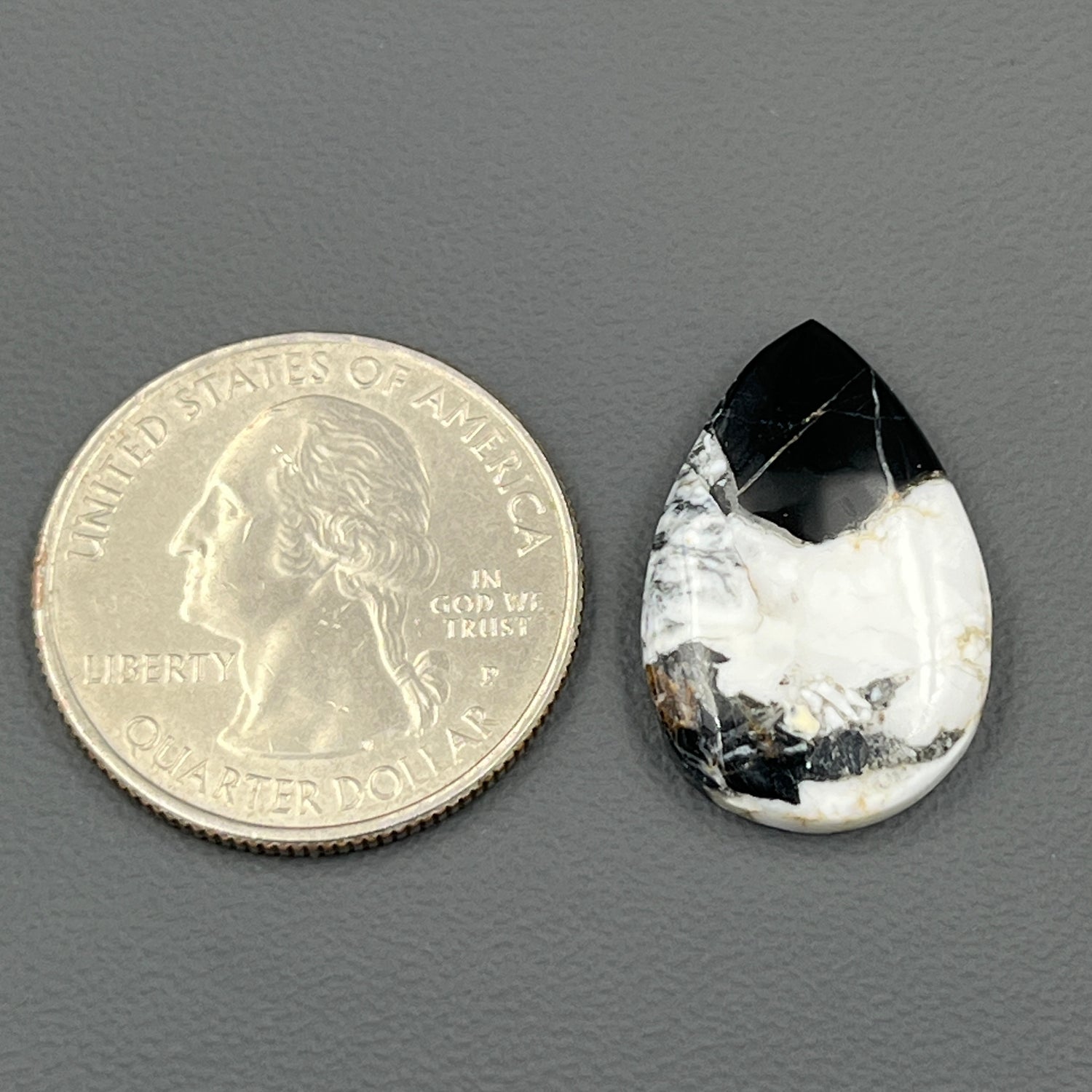 White Buffalo Turquoise Cabochon - Teardrop