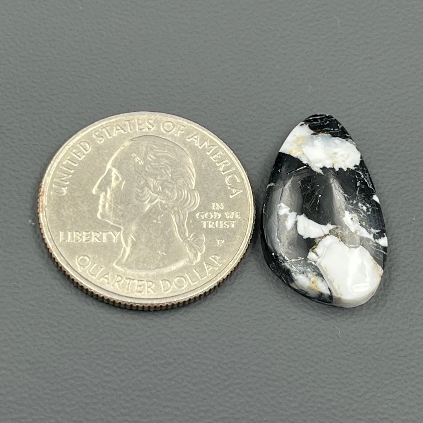 White Buffalo Turquoise Cabochon - Tumble