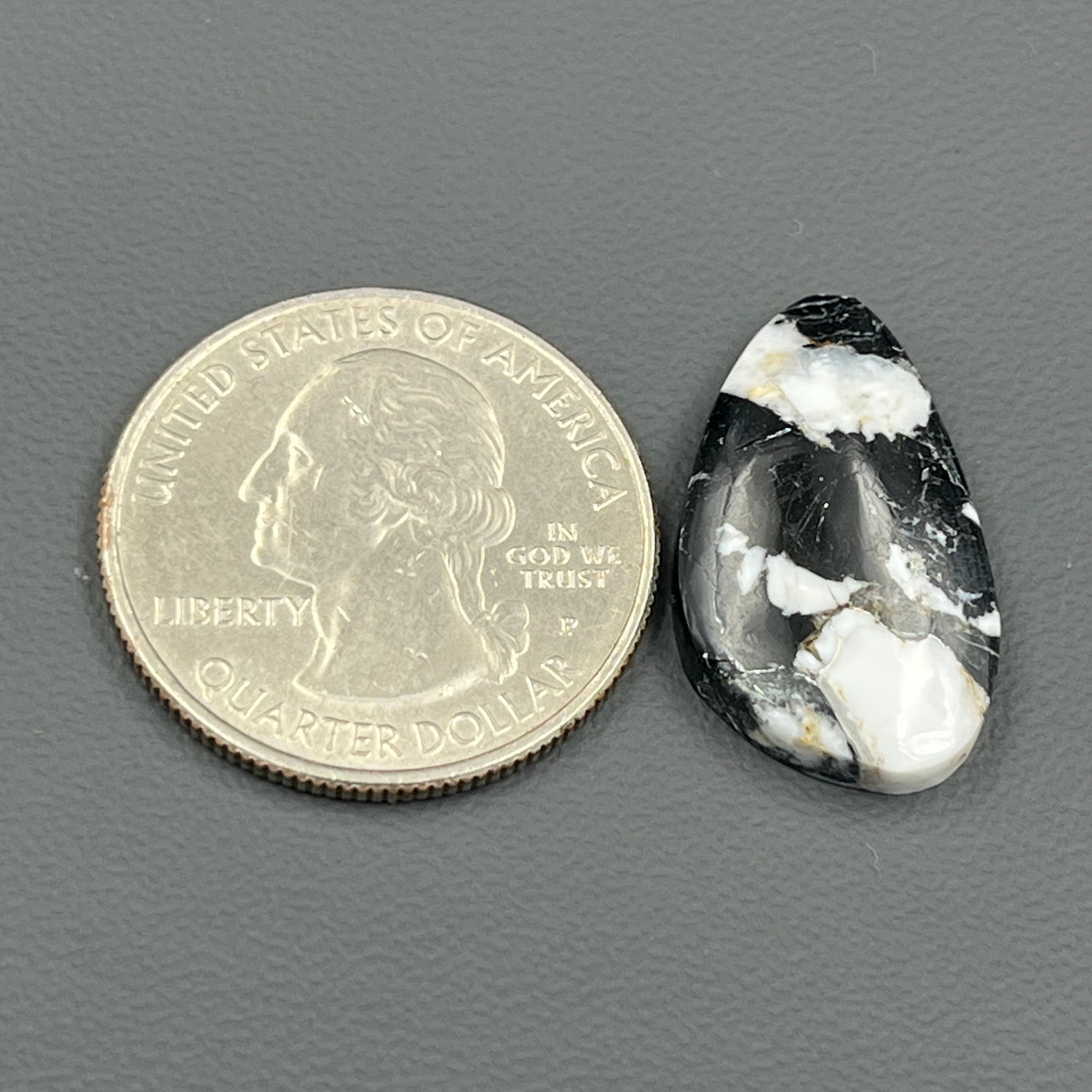 White Buffalo Turquoise Cabochon - Tumble