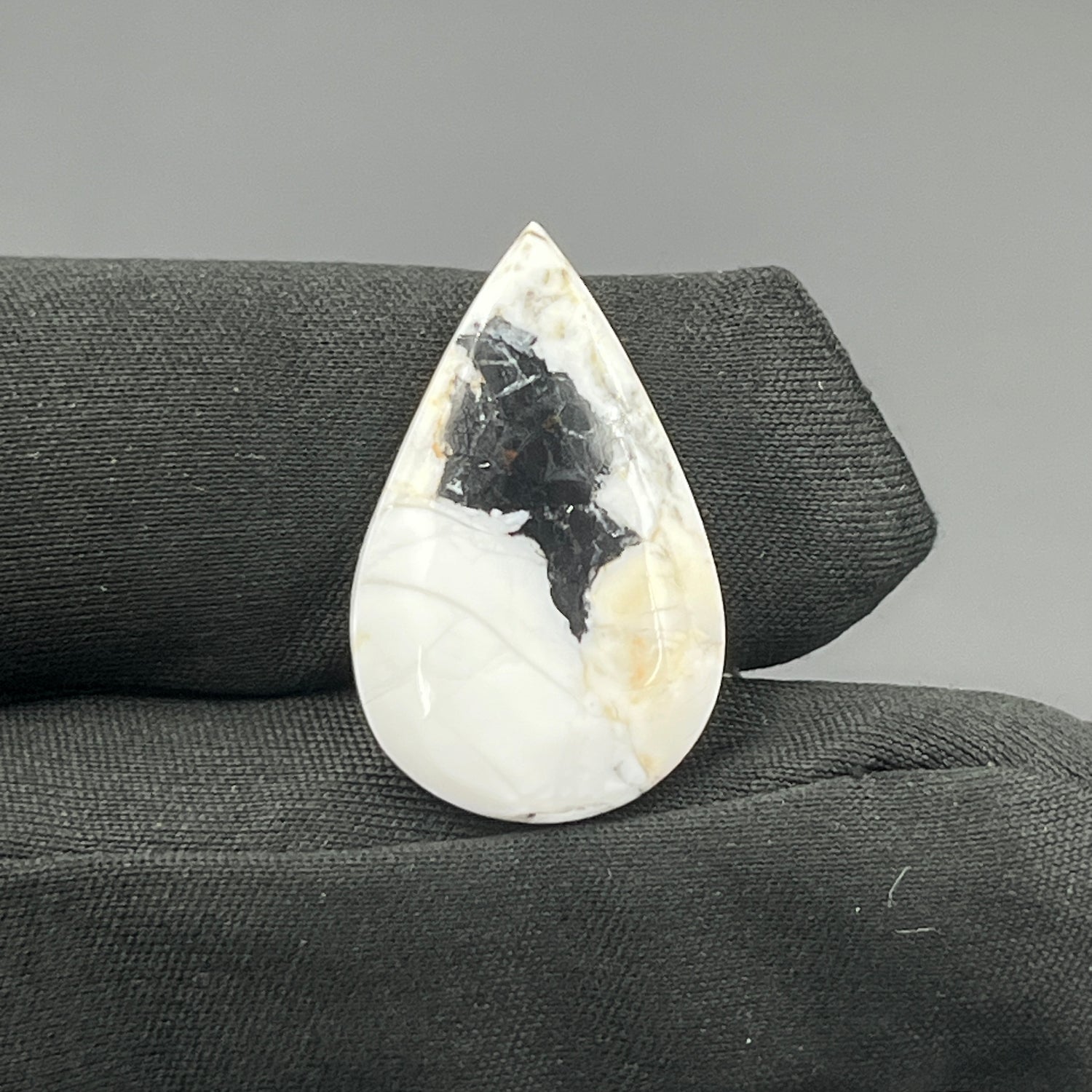 White Buffalo Turquoise Cabochon - Teardrop