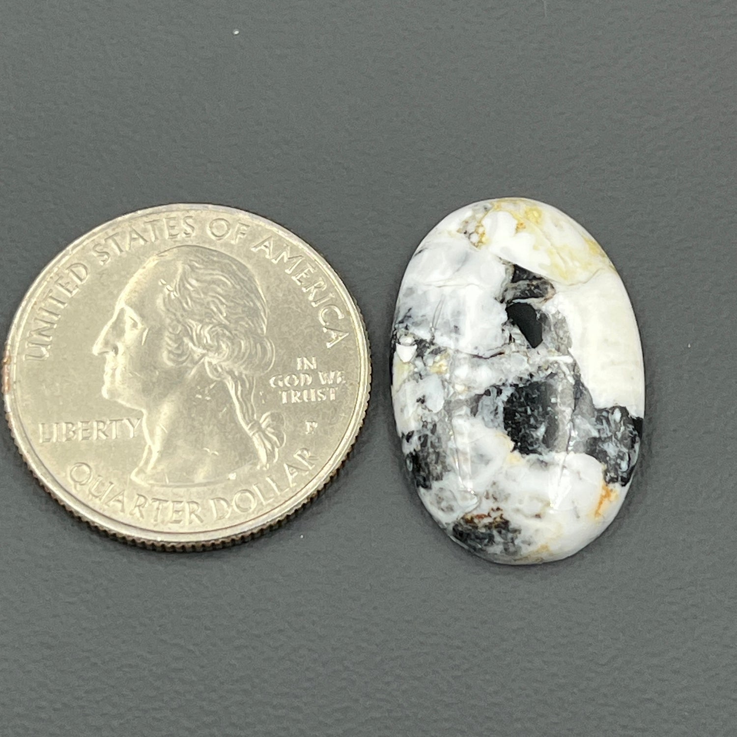 White Buffalo Turquoise Cabochon - Oval