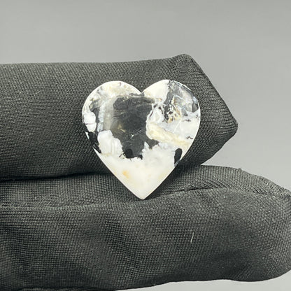 White Buffalo Turquoise Cabochon - Heart