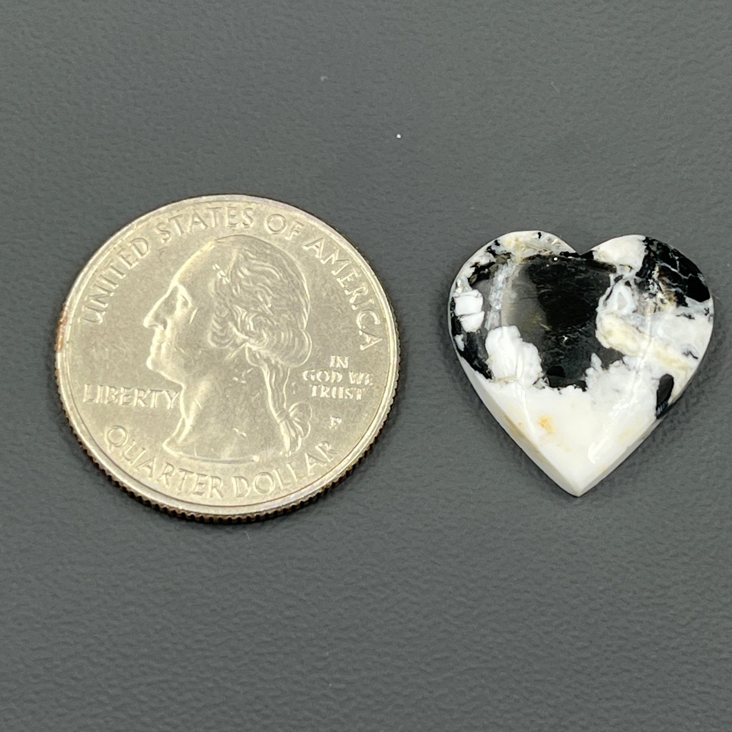 White Buffalo Turquoise Cabochon - Heart