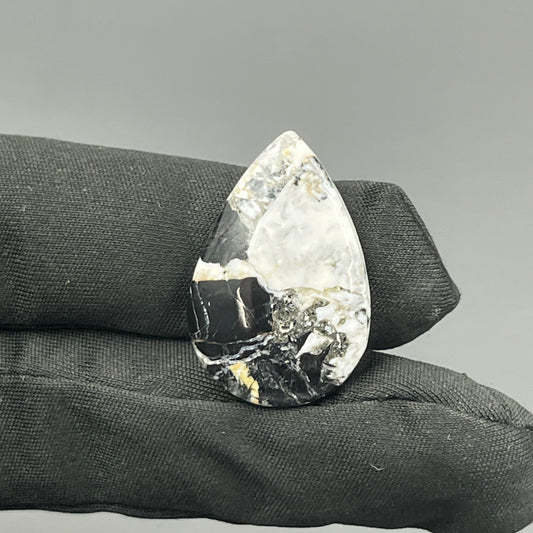 White Buffalo Turquoise Cabochon - Teardrop