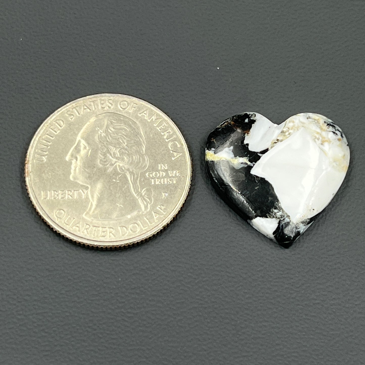 White Buffalo Turquoise Cabochon - Heart