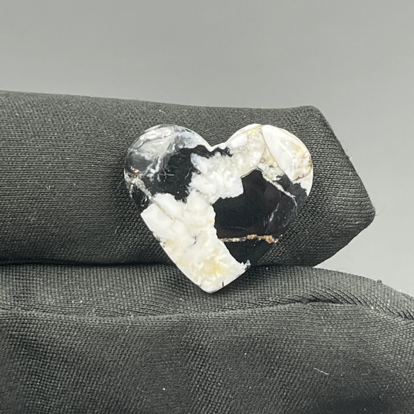 White Buffalo Turquoise Cabochon - Heart