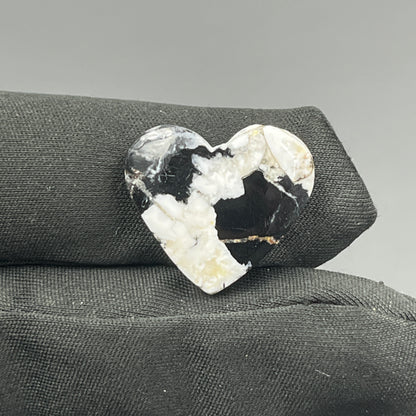 White Buffalo Turquoise Cabochon - Heart