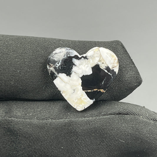 White Buffalo Turquoise Cabochon - Heart